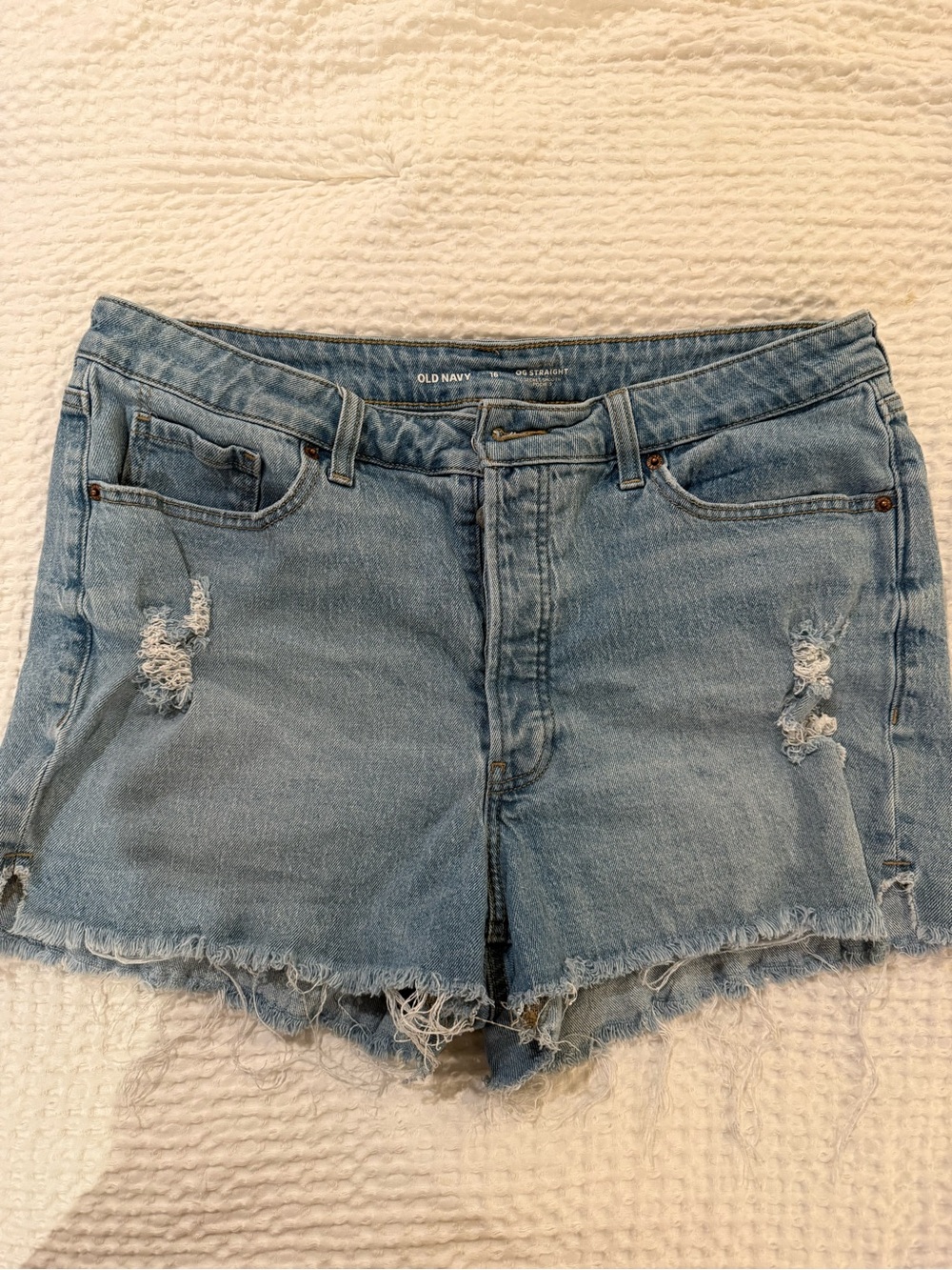 Old Navy Light Wash Distressed Denim Shorts